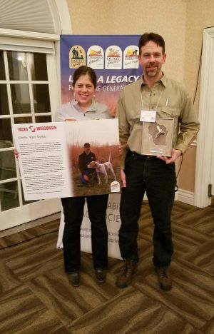 One of our chapter members, Chris Van Dyke, received the 2016 Faces of Wisconsin Award for our area because of extraordinary habitat work on his property and his dedication to conservation.